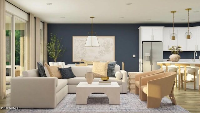 15883 W Winslow Ave, Goodyear, AZ 85338 - living room with light wood finished floors and an accent wall