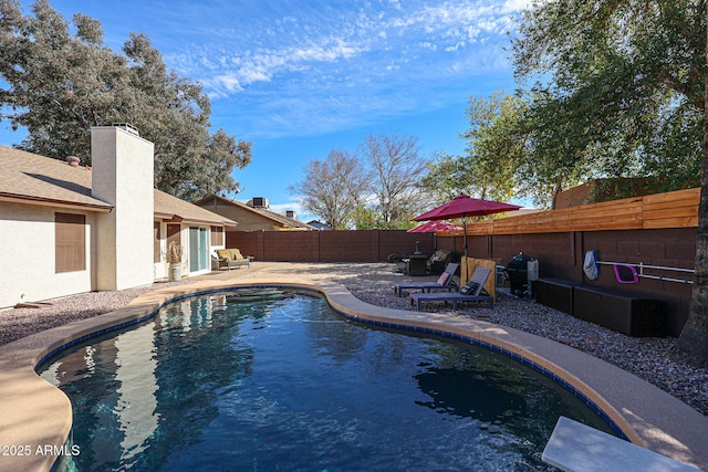 view of pool featuring a patio