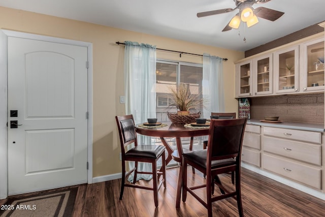 1133 N 84th Pl, Scottsdale, AZ 85257 - dining area featuring dark wood-style floors and a ceiling fan