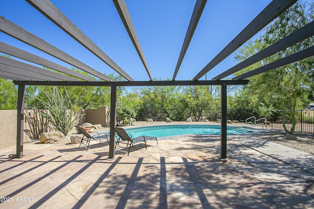 6608 E Ranch Rd, Cave Creek, AZ 85331 - view of pool with a fenced backyard, a patio area, and a pergola