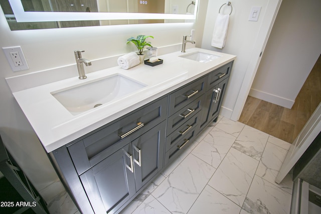 6608 E Ranch Rd, Cave Creek, AZ 85331 - full bathroom featuring double vanity and marble finish floors