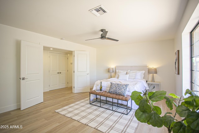 6608 E Ranch Rd, Cave Creek, AZ 85331 - bedroom featuring light wood-type flooring and ceiling fan
