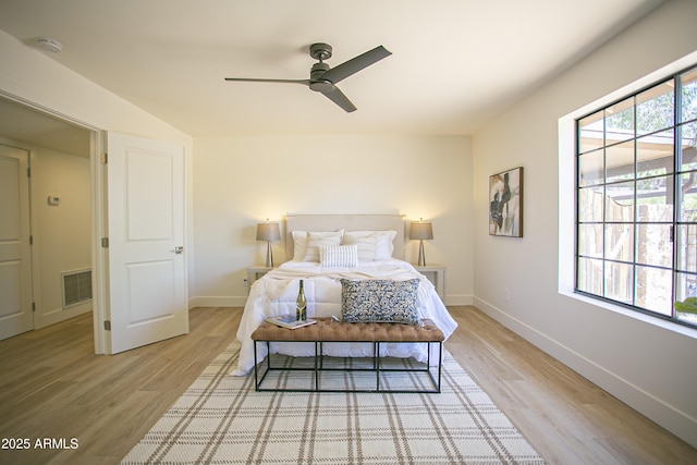 6608 E Ranch Rd, Cave Creek, AZ 85331 - bedroom featuring light wood finished floors and a ceiling fan