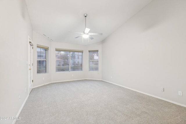 empty room with carpet and ceiling fan