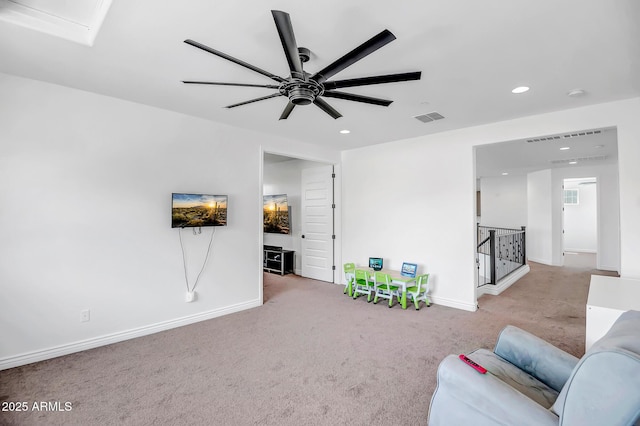 32083 N 126th Ave, Peoria, AZ 85383 - living area with ceiling fan, carpet flooring, recessed lighting, and baseboards