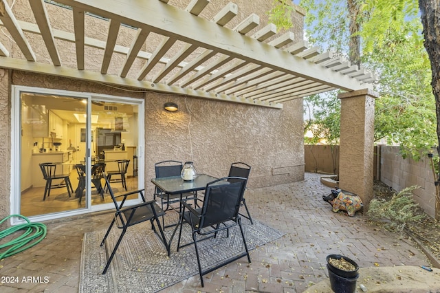 view of patio with a pergola