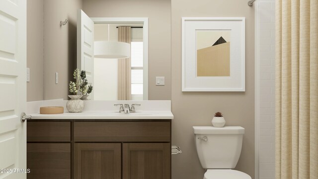 23356 W Atlanta Ave, Buckeye, AZ 85326 - full bathroom with curtained shower, toilet, and vanity