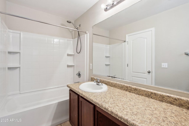 bathroom featuring vanity and shower / bathing tub combination