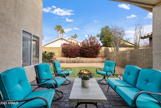 view of patio / terrace featuring an outdoor hangout area