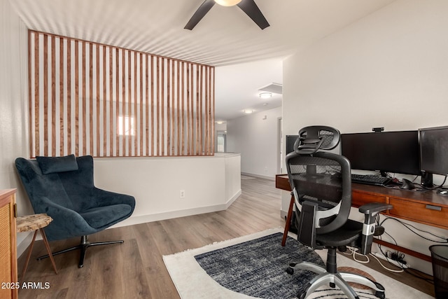 40807 N Barnum Way, Anthem, AZ 85086 - office with a ceiling fan and wood finished floors