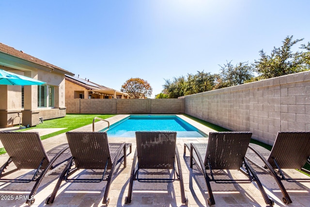 view of pool featuring a patio