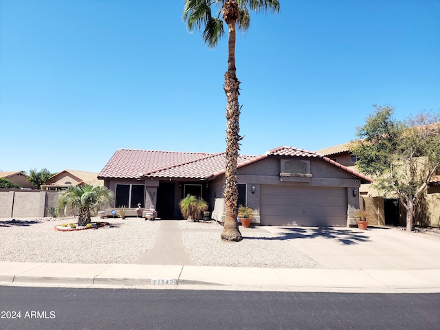 view of front of house with a garage