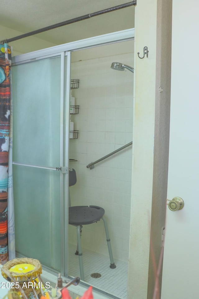 full bathroom featuring a shower stall