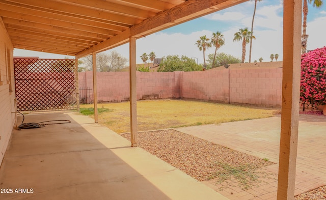 view of patio / terrace with a fenced backyard