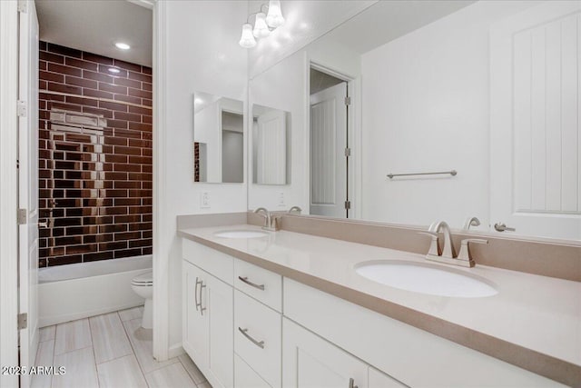 970 W Zion Way, Chandler, AZ 85248 - bathroom with toilet, double vanity, tile patterned flooring, and shower / bath combination