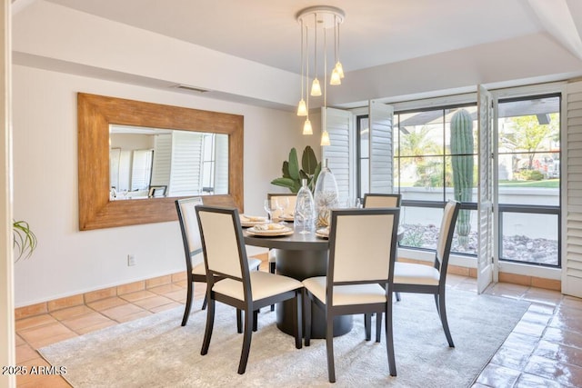 view of tiled dining room