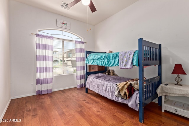 3553 W Dancer Ln, San Tan Valley, AZ 85144 - bedroom with hardwood / wood-style flooring and ceiling fan