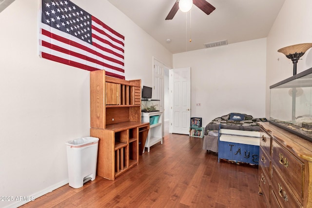 3553 W Dancer Ln, San Tan Valley, AZ 85144 - bedroom with dark wood-style floors and baseboards