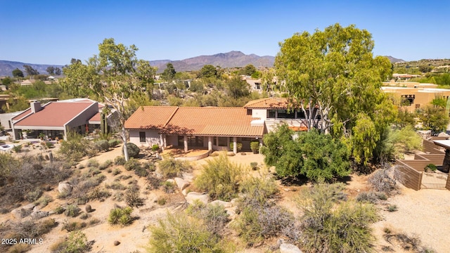1305 Coyote Pass, Carefree, AZ 85377 - drone / aerial view featuring a mountain view