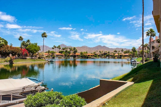 view of water feature featuring a mountain view