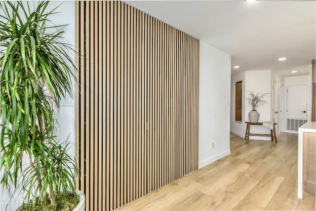 hallway featuring light hardwood / wood-style floors