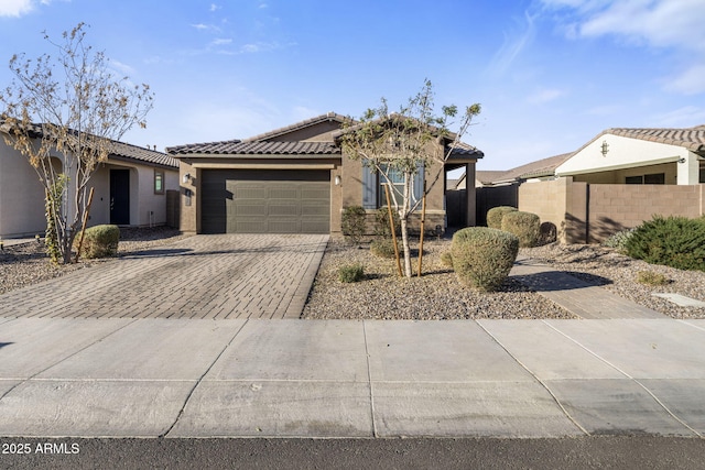 view of front facade with a garage