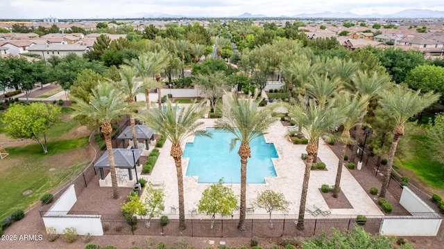 1162 S Agnes Ln, Gilbert, AZ 85296 - aerial perspective of suburban area featuring a pool