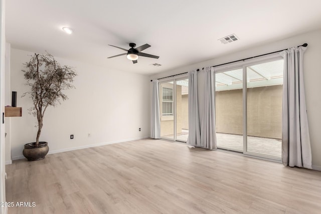 1162 S Agnes Ln, Gilbert, AZ 85296 - unfurnished room with ceiling fan, light wood-type flooring, and baseboards