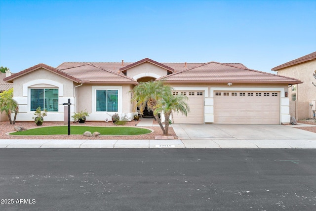 view of front of house with a garage