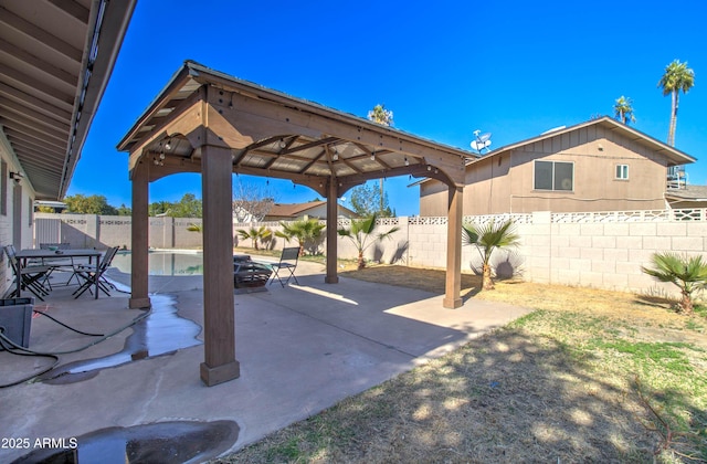 view of patio with a gazebo