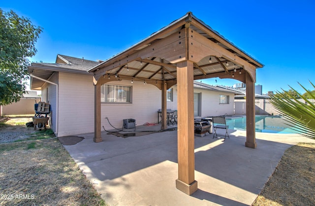 view of patio / terrace with a gazebo