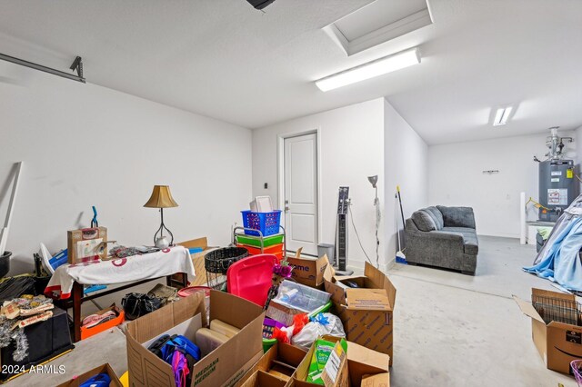 basement featuring gas water heater