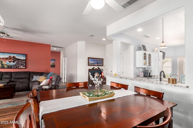 16331 W Tierra Way, Surprise, AZ 85374 - dining space featuring a ceiling fan, recessed lighting, and visible vents