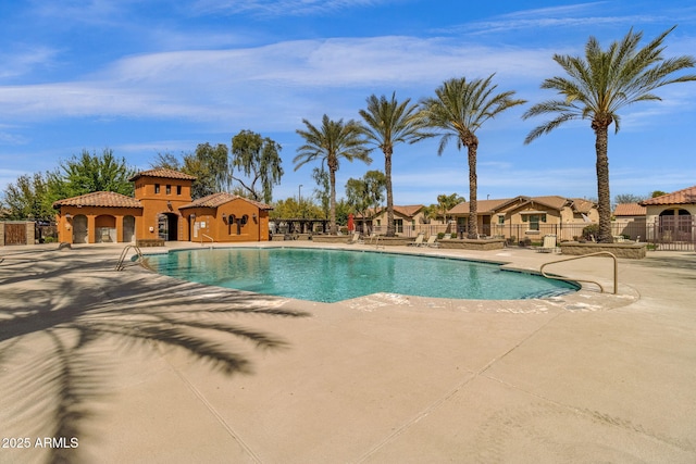 3828 S Verbena Ave, Gilbert, AZ 85297 - pool featuring a patio and fence