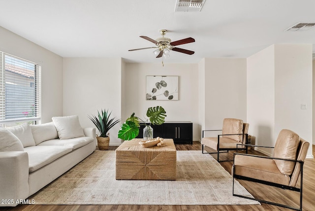 2286 E Mohave Ln, Apache Junction, AZ 85119 - living area with wood finished floors and ceiling fan