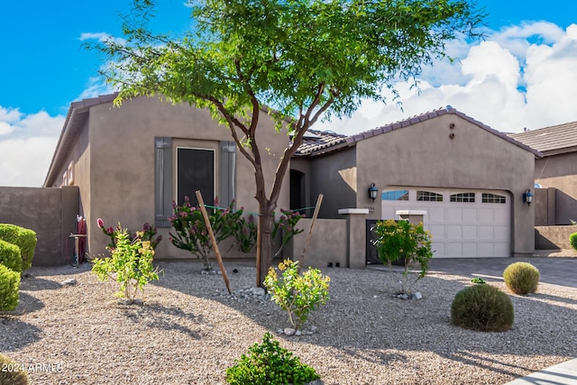 view of front of house with a garage