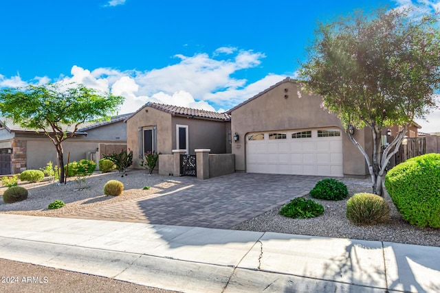 view of front of house with a garage