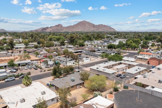 bird's eye view with a mountain view