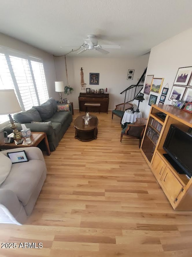 living room with light wood finished floors