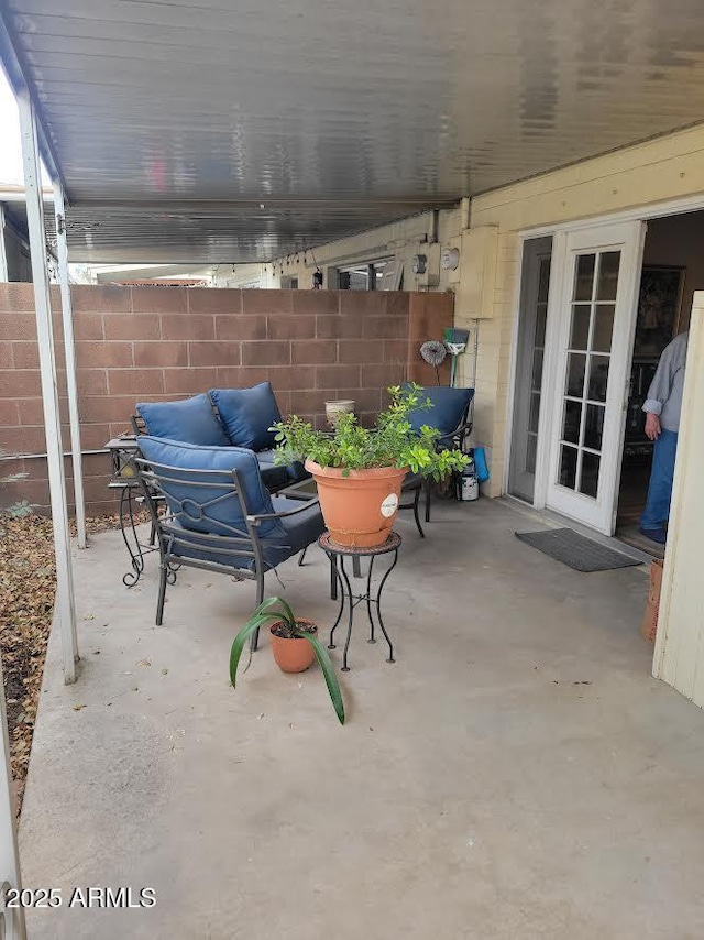 view of patio / terrace with fence