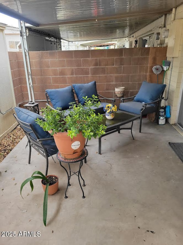 view of patio with an outdoor hangout area