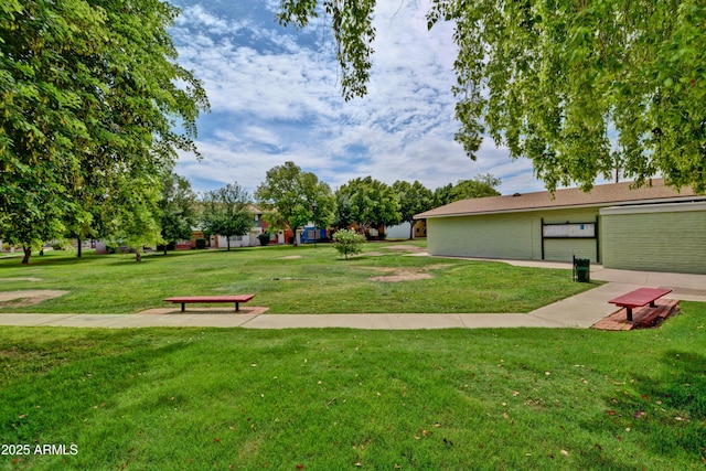 exterior space with a lawn