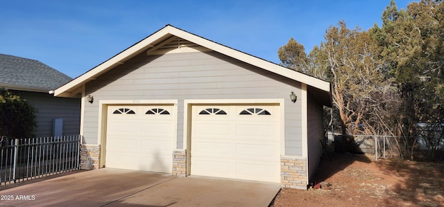 view of garage