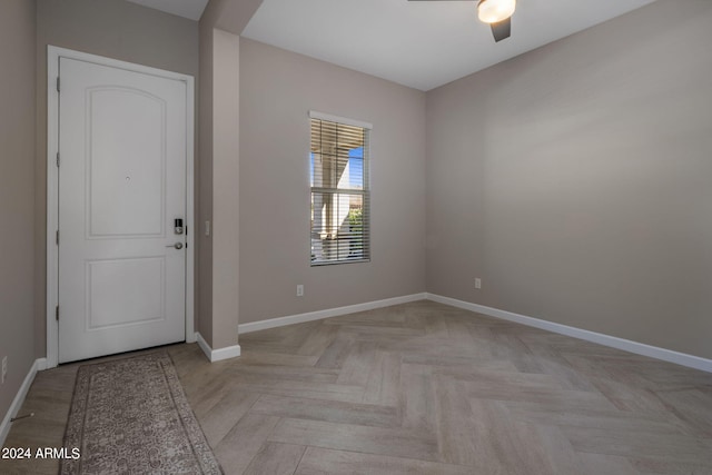 entrance foyer featuring light parquet floors