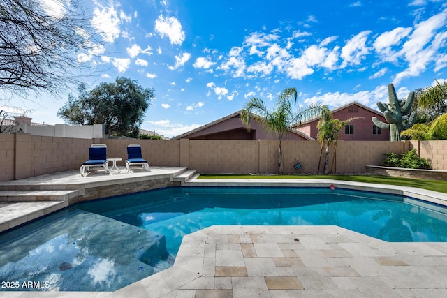 9631 E Palm Ridge Dr, Scottsdale, AZ 85260 - view of pool with a patio area and a fenced backyard