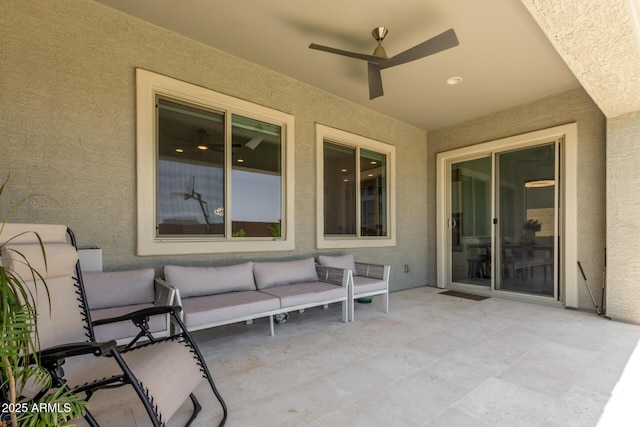 11015 E Texas Ave, Mesa, AZ 85212 - view of patio featuring ceiling fan and an outdoor living space