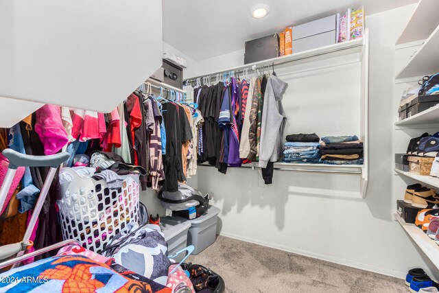 spacious closet with carpet floors