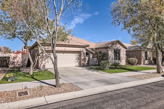 ranch-style home featuring a garage