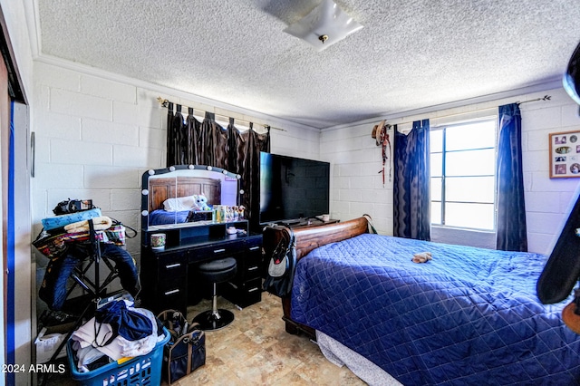 bedroom with a textured ceiling