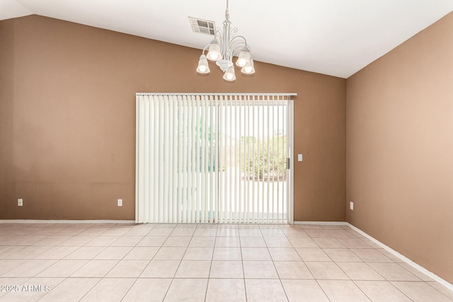 3006 W Matthew Dr, Phoenix, AZ 85027 - unfurnished room with lofted ceiling, a chandelier, and baseboards